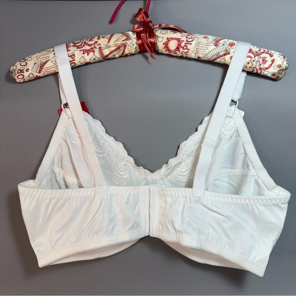Lilyette White Full-Coverage Minimizer Bra with Embroidered Detail 42D NWT - Picture 4 of 5